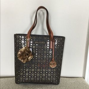 Michael Kors rose ruffle Pom Pom charm